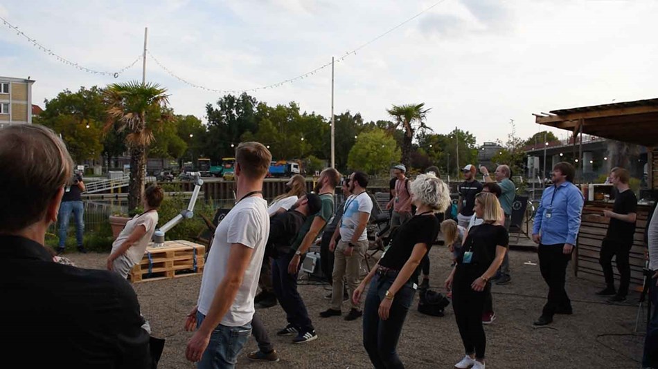 Robo-Yoga workshop led by AATB at the Process Festival, 2018.